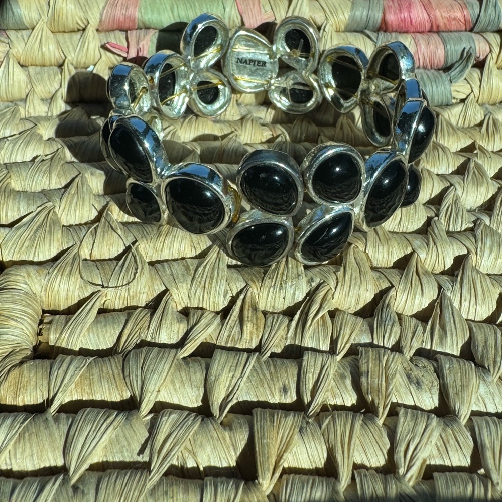 Napier Silver Bracelet with Black Accents